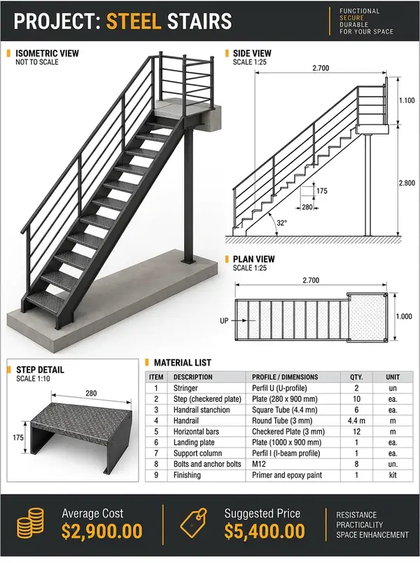 Technical welding project sheet