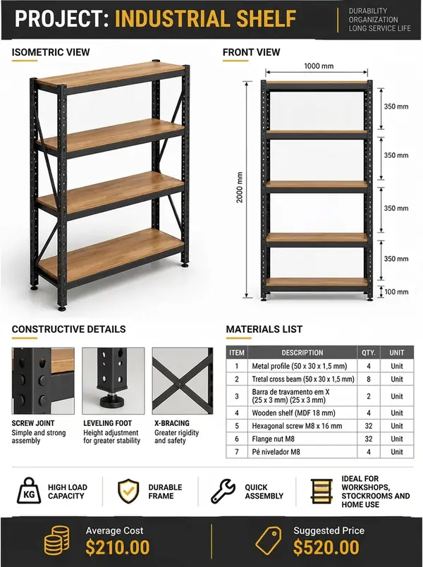 Technical welding project sheet